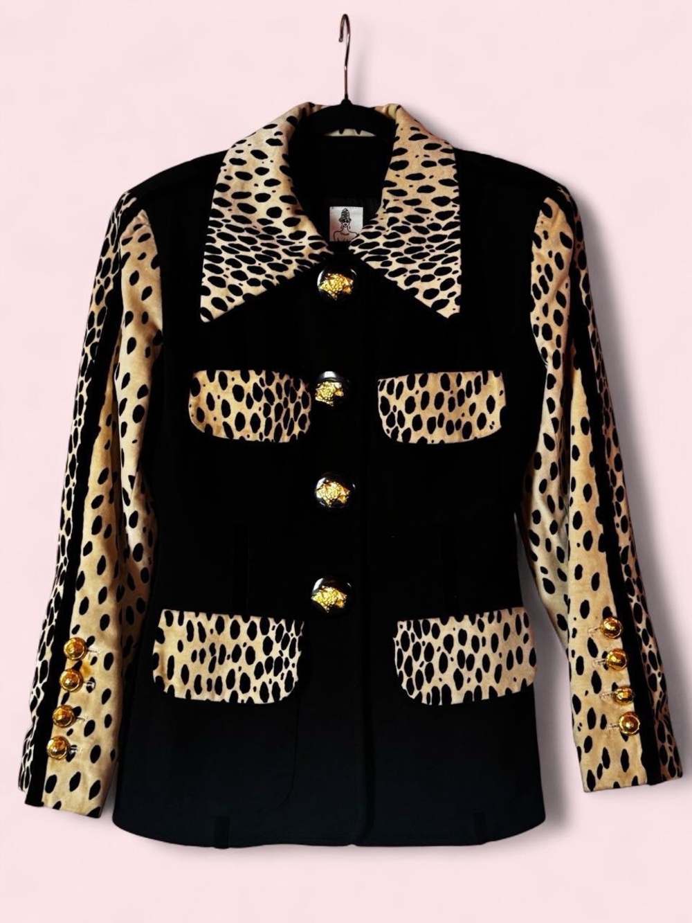 RARE Vintage 90s GEMMA KAHNG Archival Snow Leopard Power Blazer